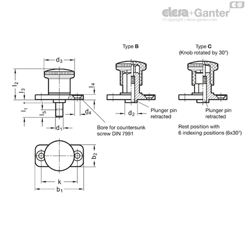 GN 822.8 Mini indexing plungers | Elesa+Ganter
